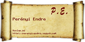 Perényi Endre névjegykártya