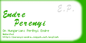 endre perenyi business card